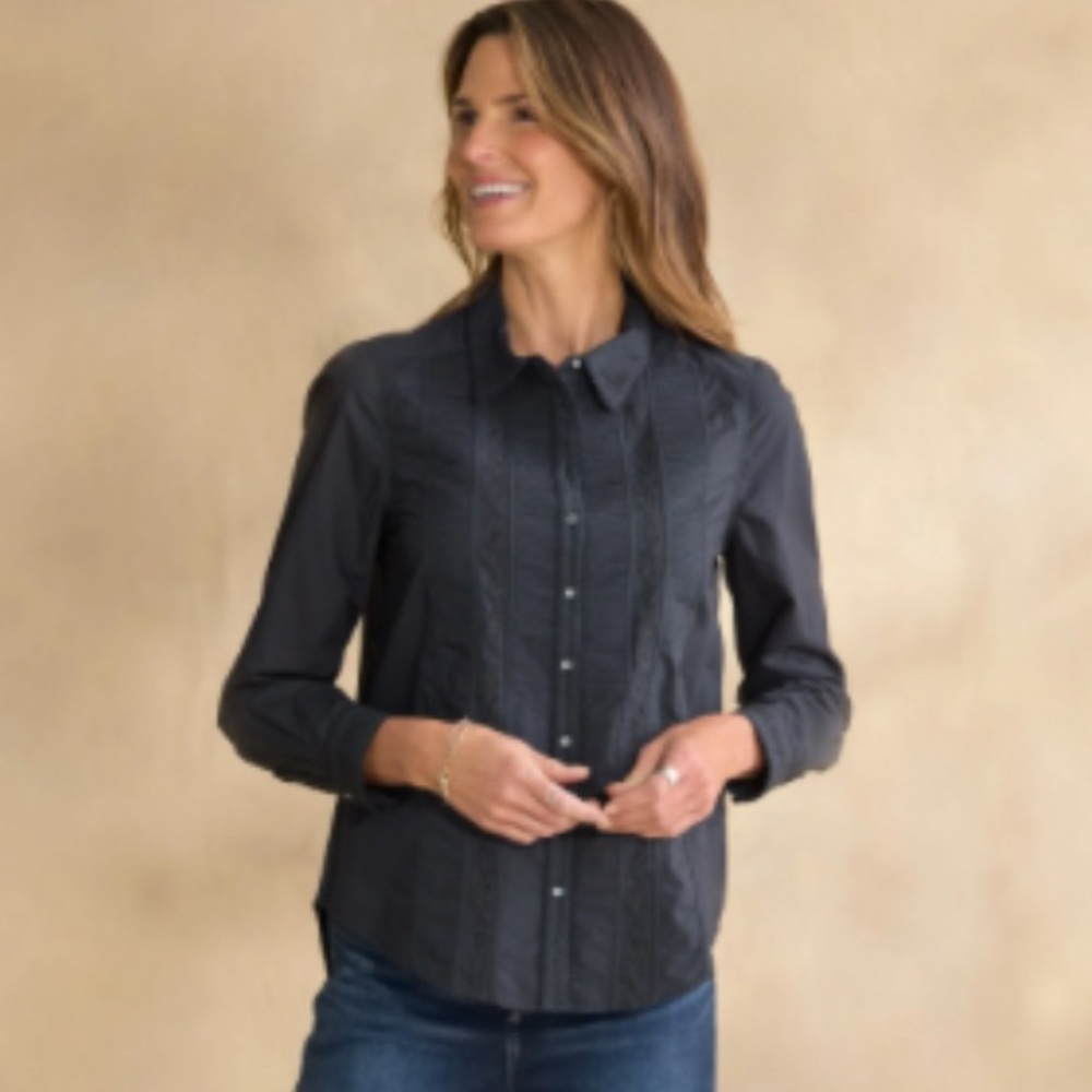 Sundance Clarice Tuxedo Shirt- Black
